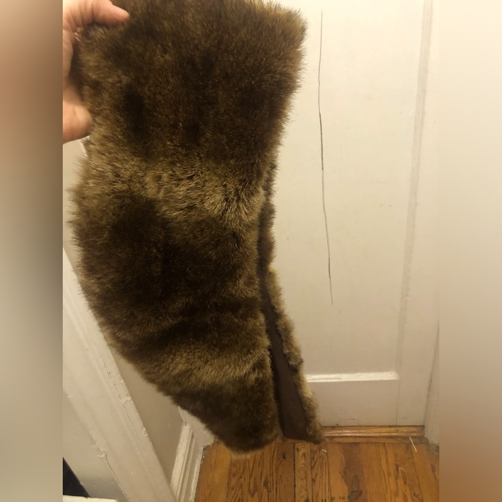 Genuine fur attachment collar scarf